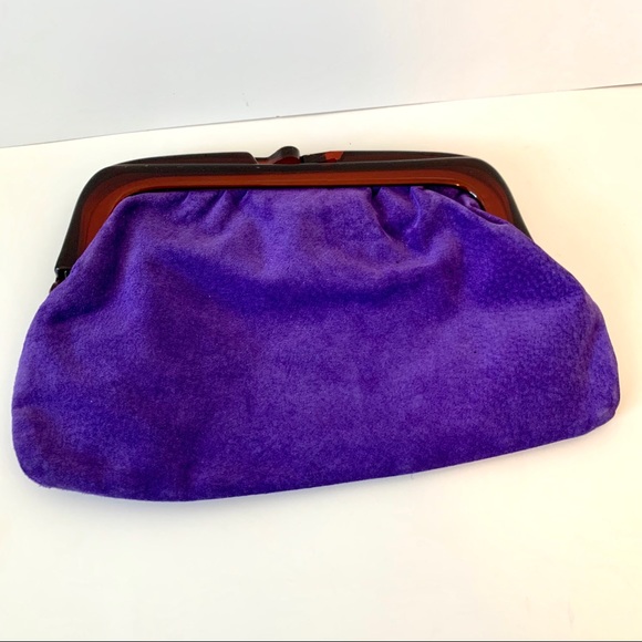 Handbags - Vintage Suede Leather Interior Clutch